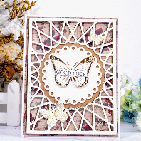 Inlovearts Hollow Circle and Laser Line Background Board Cutting Dies