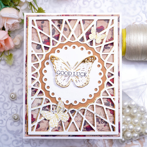 Inlovearts Hollow Circle and Laser Line Background Board Cutting Dies