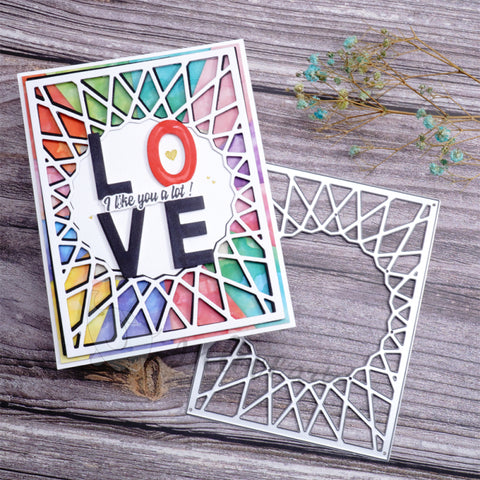 Inlovearts Hollow Circle and Laser Line Background Board Cutting Dies