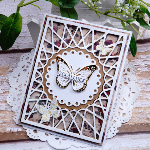 Inlovearts Hollow Circle and Laser Line Background Board Cutting Dies