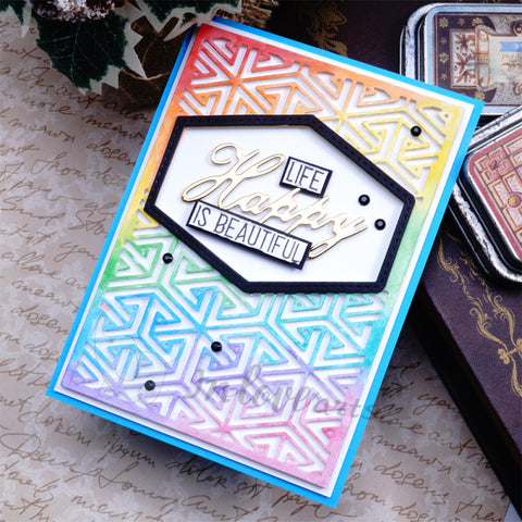 Inlovearts Hollow Hexagon Background Board Cutting Dies