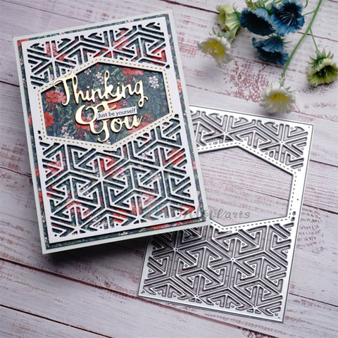 Inlovearts Hollow Hexagon Background Board Cutting Dies