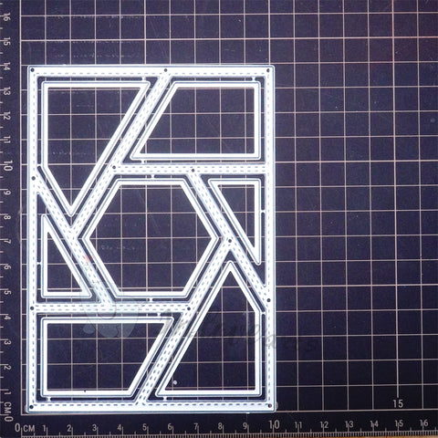 Inlovearts Hollow Hexagon and Line Background Board Cutting Dies