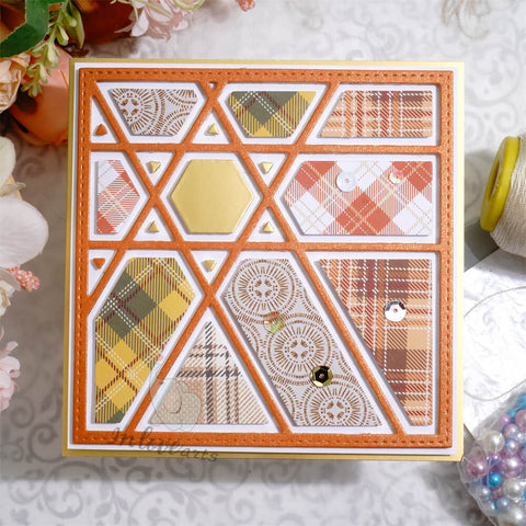 Inlovearts Square Hollow Hexagram Background Board Cutting Dies