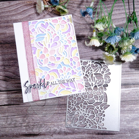 Inlovearts Hollow Line Flowers Background Board Cutting Dies