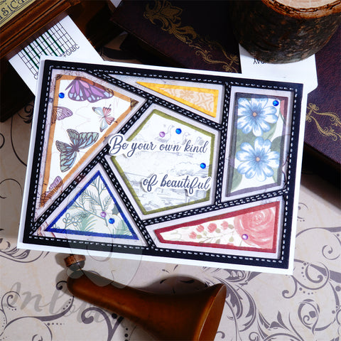 Inlovearts Hollow Pentagonal Background Board Cutting Dies