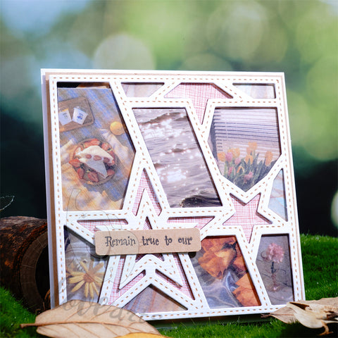 Inlovearts Hollow Star Pattern Background Board Cutting Dies
