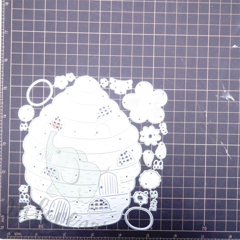 Inlovearts Honeycomb and Bee Cutting Dies