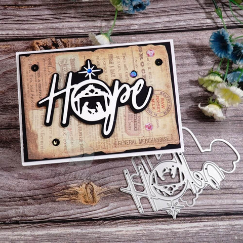 Inlovearts Hope Word with Prayer Scenary Cutting Dies