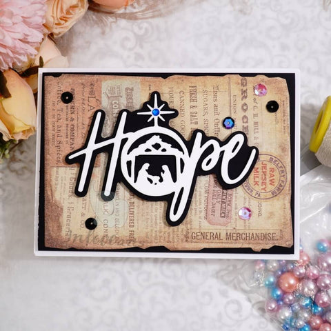 Inlovearts Hope Word with Prayer Scenary Cutting Dies