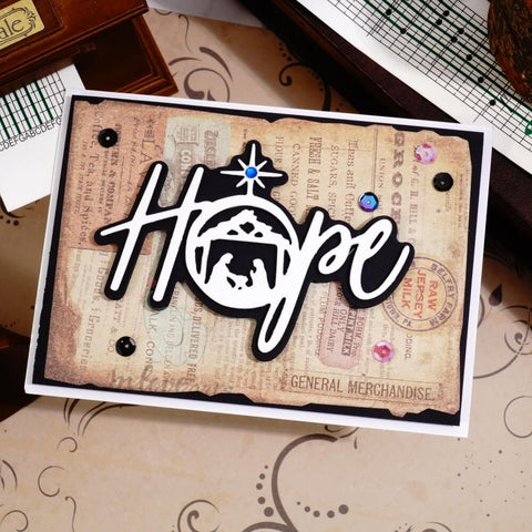 Inlovearts Hope Word with Prayer Scenary Cutting Dies