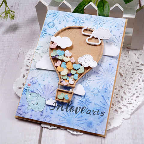 Inlovearts Hot Air Balloon Full of Heart Cutting Dies