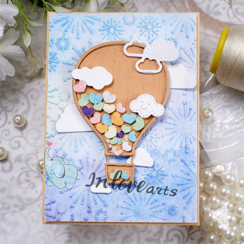 Inlovearts Hot Air Balloon Full of Heart Cutting Dies
