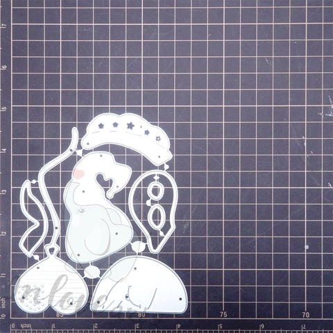 Inlovearts Independence Day Theme Gnome Holding Balloon Cutting Dies