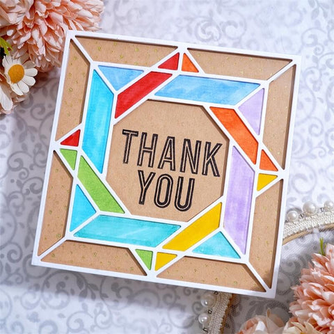 Inlovearts Interlaced Square Background Board Cutting Dies