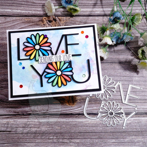 Inlovearts LOVE YOU Word with Daisy Cutting Dies