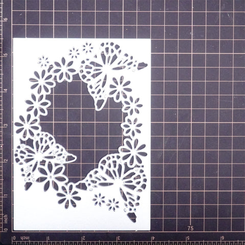 Inlovearts Lace Flower and Butterfly Background Board Cutting Dies