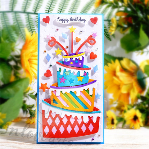 Inlovearts Large Stackable Birthday Cake Cutting Dies
