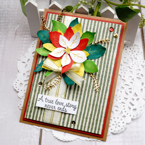 Inlovearts Layered Christmas Leaves Cutting Dies