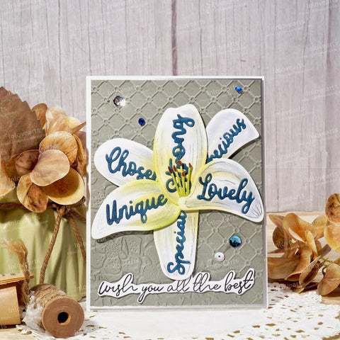 Inlovearts Lily Flower with Word Cutting Dies