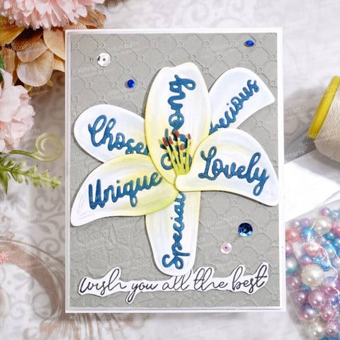 Inlovearts Lily Flower with Word Cutting Dies