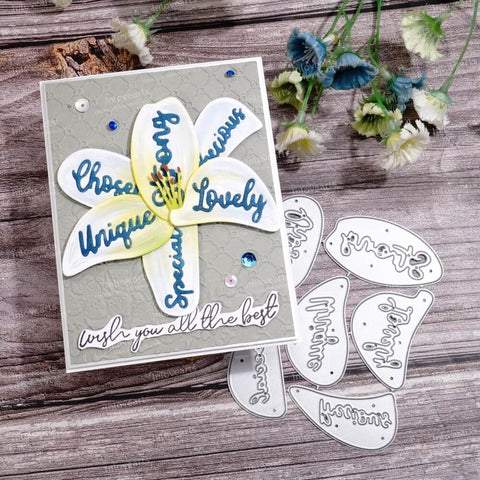 Inlovearts Lily Flower with Word Cutting Dies
