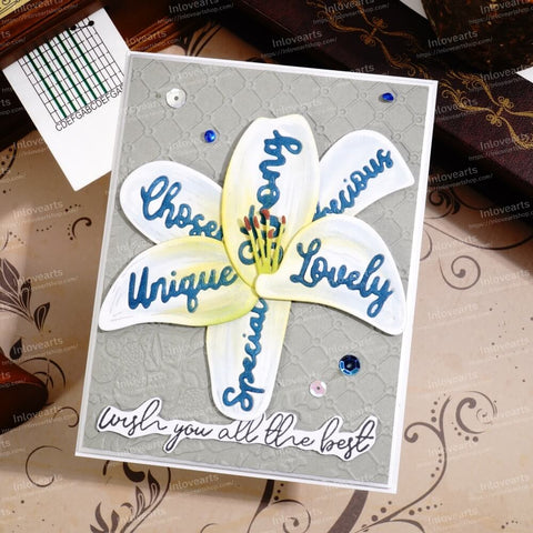 Inlovearts Lily Flower with Word Cutting Dies