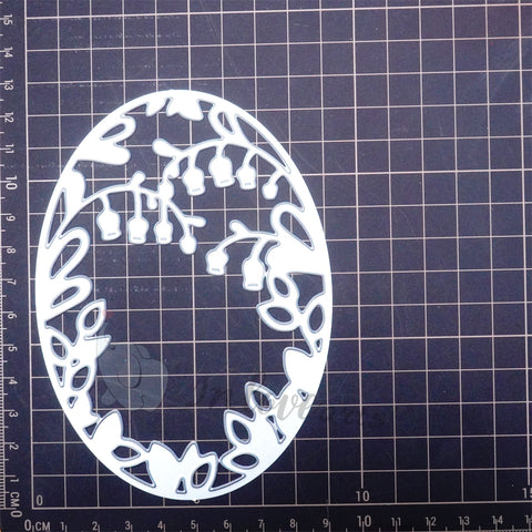 Inlovearts Lily of the Valley Oval Boder Cutting Dies