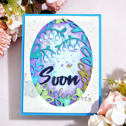 Inlovearts Lily of the Valley Oval Boder Cutting Dies