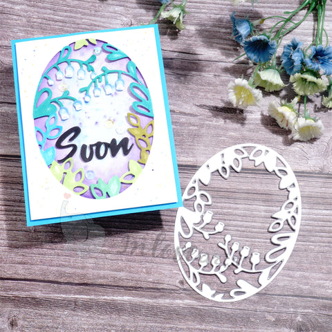 Inlovearts Lily of the Valley Oval Boder Cutting Dies