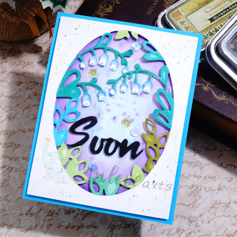 Inlovearts Lily of the Valley Oval Boder Cutting Dies