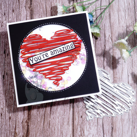 Inlovearts Line Drawing Heart Cutting Dies
