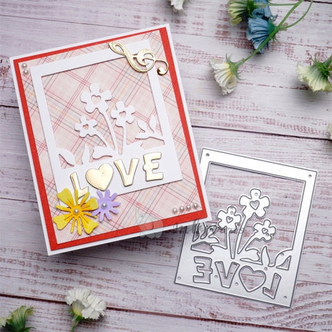 Inlovearts Little Flower Photo Frame Cutting Dies