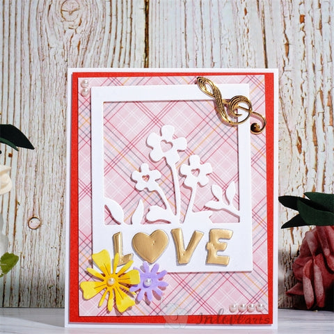 Inlovearts Little Flower Photo Frame Cutting Dies