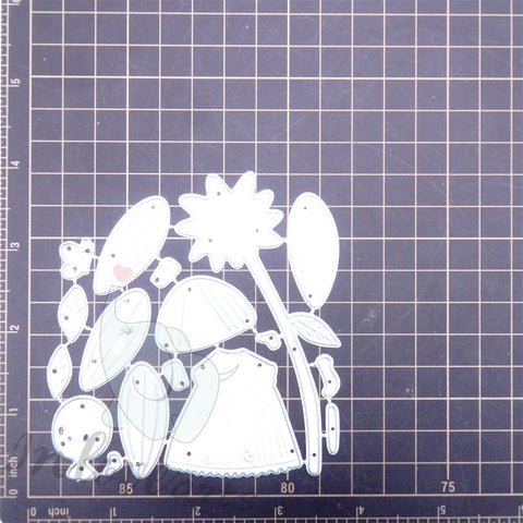Inlovearts Little Girl with Sunflower Cutting Dies