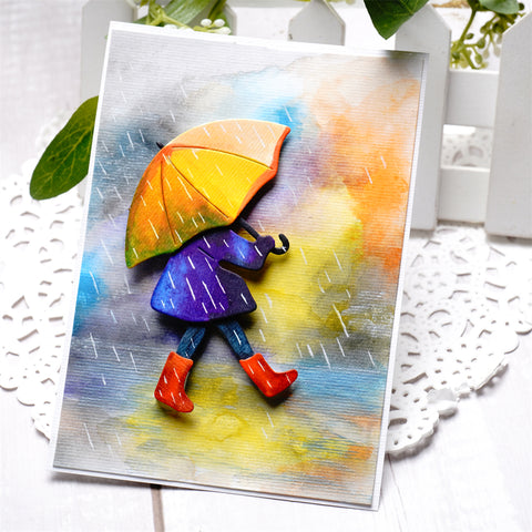 Inlovearts Little Girl with Umbrella Cutting Dies