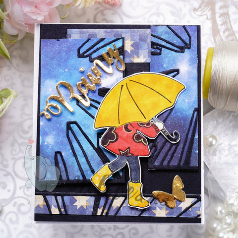 Inlovearts Little Girl with Umbrella Cutting Dies