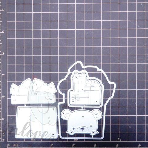 Inlovearts Lovely Bear in Gift Box Cutting Dies