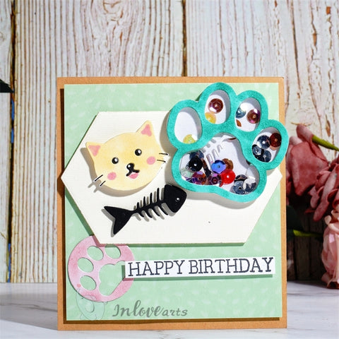 Inlovearts Lovely Cat Paw Cutting Dies