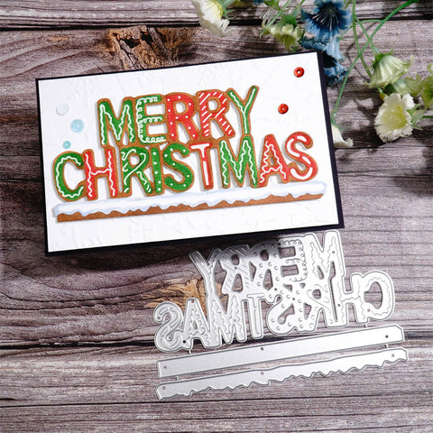 Inlovearts "MERRY CHRISTMAS" and Snowy Border Cutting Dies