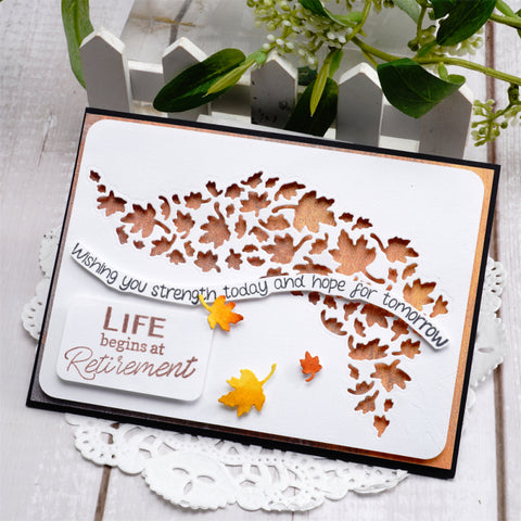 Inlovearts Maple Leaf Wave Border Cutting Dies