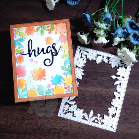 Inlovearts Maple Leaves Frame Cutting Dies