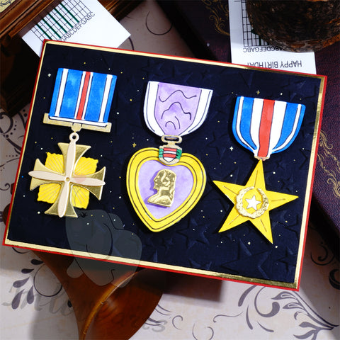Inlovearts Meritorious Service Medals Cutting Dies