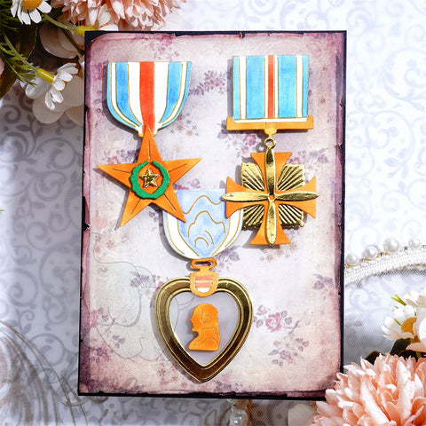 Inlovearts Meritorious Service Medals Cutting Dies