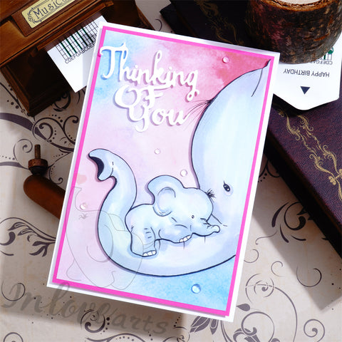 Inlovearts Mom Elephant and Little Elephant Cutting Dies