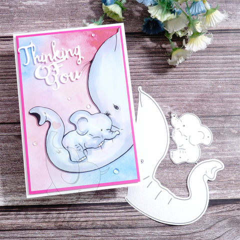 Inlovearts Mom Elephant and Little Elephant Cutting Dies