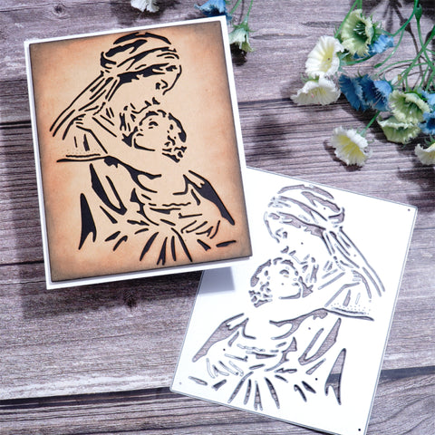 Inlovearts Mother and Kid Hugging Cutting Dies