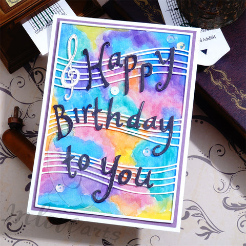 Inlovearts Musical Score and Words Background Board Cutting Dies