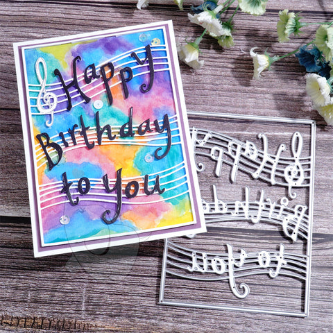 Inlovearts Musical Score and Words Background Board Cutting Dies