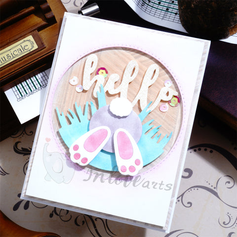 Inlovearts Naughty Bunny Round Border Cutting Dies